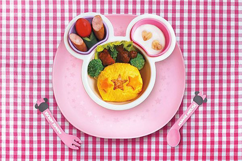 음식을 떨어트려도 쟁반 접시가 막아주는 디즈니베이비 미니마우스 식판세트/런치플레이트 